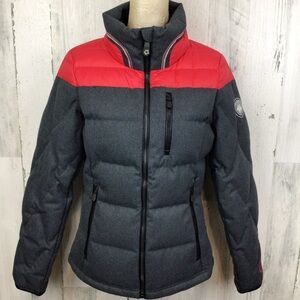 Alp-n-Rock Chamonix Down Bomber Ski Jacket Grey/Swiss Red Nordic Retro Size S/2